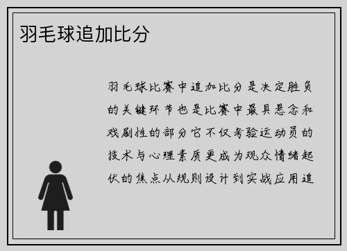 羽毛球追加比分